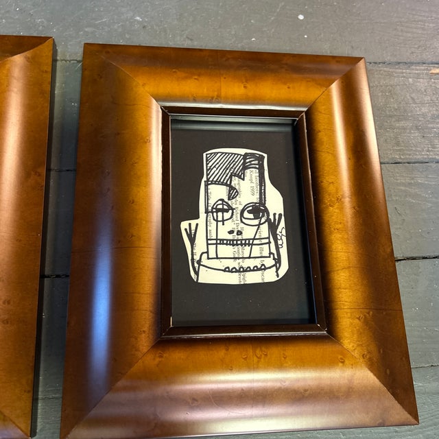 Three Contemporary Original Wayne Cunningham Abstract Marker Drawings - Set of Three For Sale - Image 4 of 5