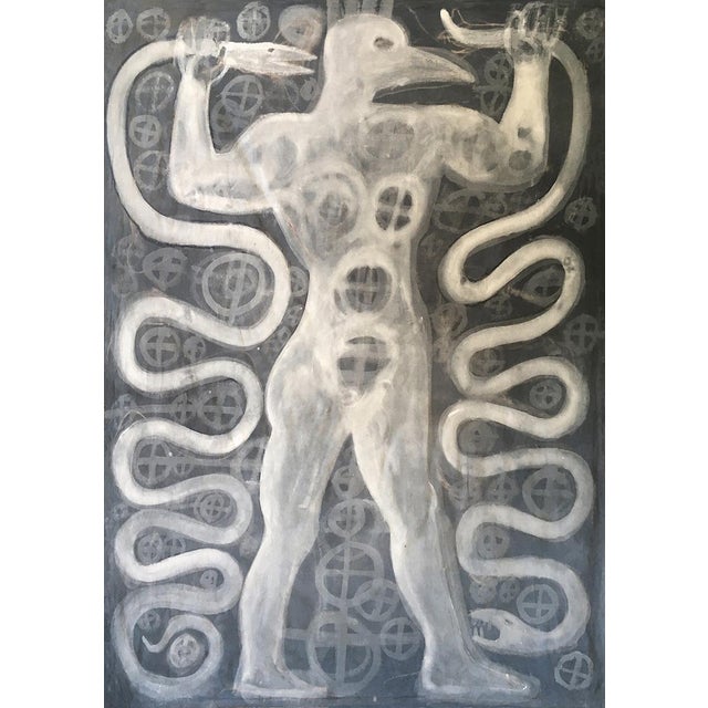 "Conjunction at Rotherwas II" Modern Figurative Mixed-Media Painting by Wayne Summers For Sale