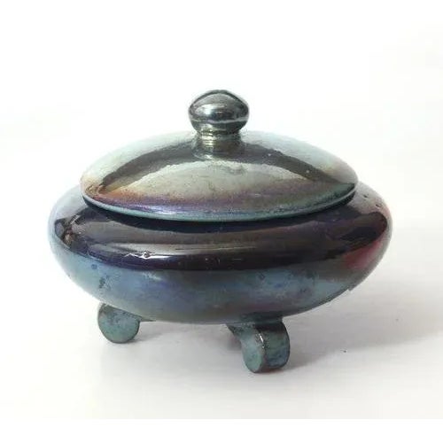 20th century 30`s. Rudolph Pelshe workshop. Latvia by Andrejs Pormalis(1898-1977). Clay, handmade, reduction glaze. 12x15 cm