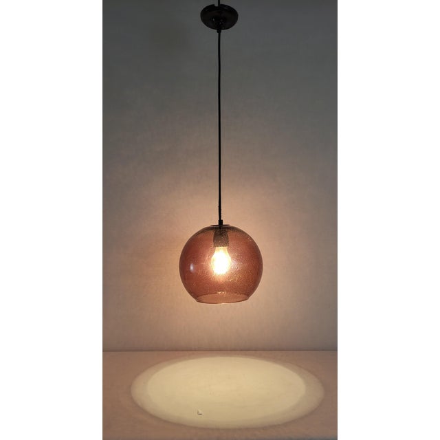 Bubbled Glass Pendant Light, 1980 For Sale - Image 4 of 8