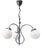 French Art Deco Nickel-Plated 3-Arm Chandelier with White Opaline Glass Globes For Sale
