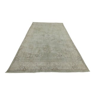 Mid 20th Century Vintage Turkish Floral Desing Wool Area Rug For Sale