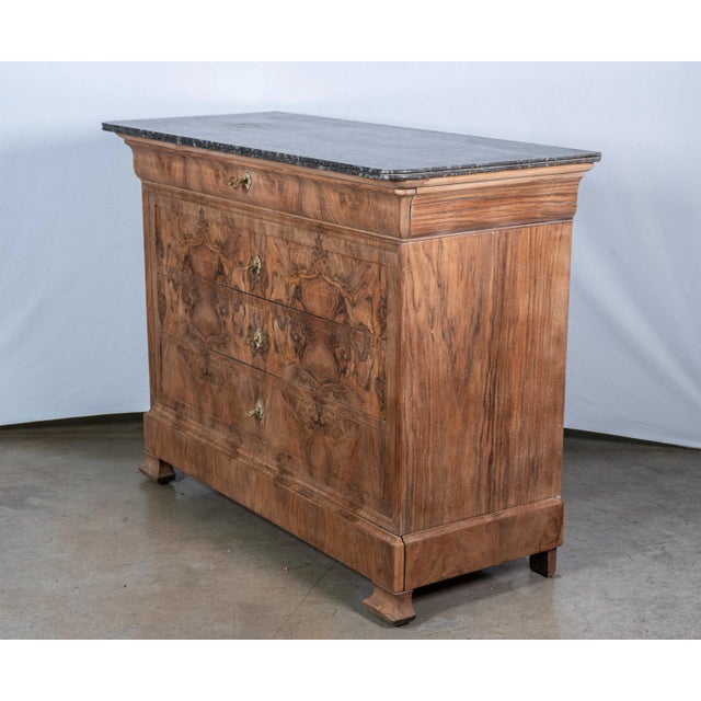 19th Century French Louis Philippe Walnut Commode For Sale - Image 4 of 11