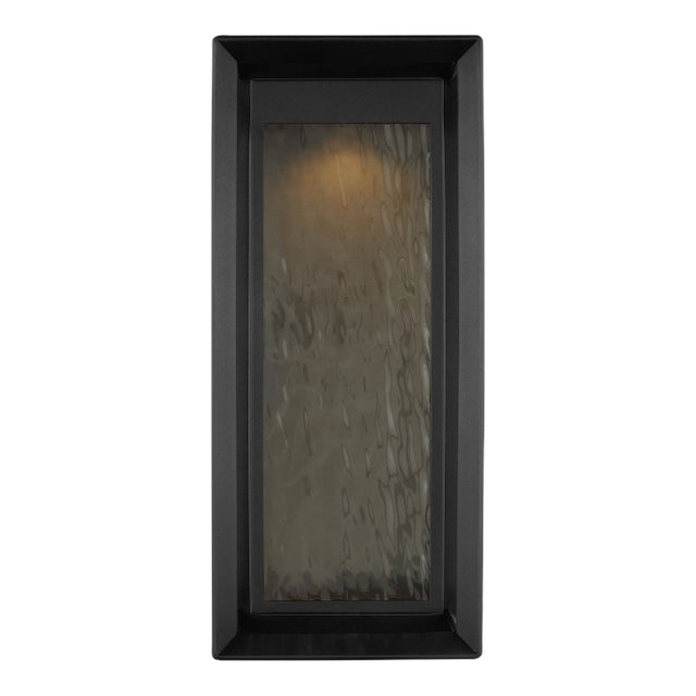 Sean Lavin by Visual Comfort Studio Urbandale 1-Light Outdoor Extra Large LED Lantern Sconce in Textured Black For Sale