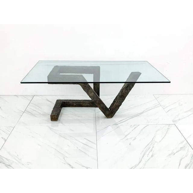 This table is absolutely gorgeous. It's a cast metal body with what a cold cast bronze outer shell. This one of a kind,...