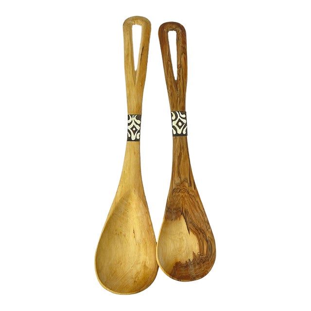 Early 20th Century African Serving Spoon Set - a Pair For Sale