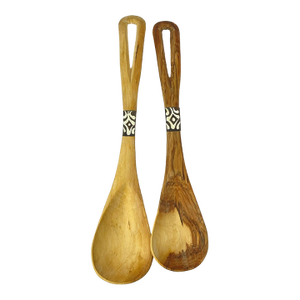 Early 20th Century African Serving Spoon Set - a Pair