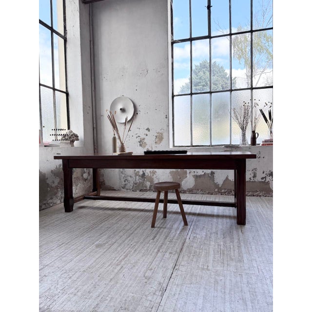Vintage Farmhouse Table in Walnut, 1950s For Sale - Image 4 of 18