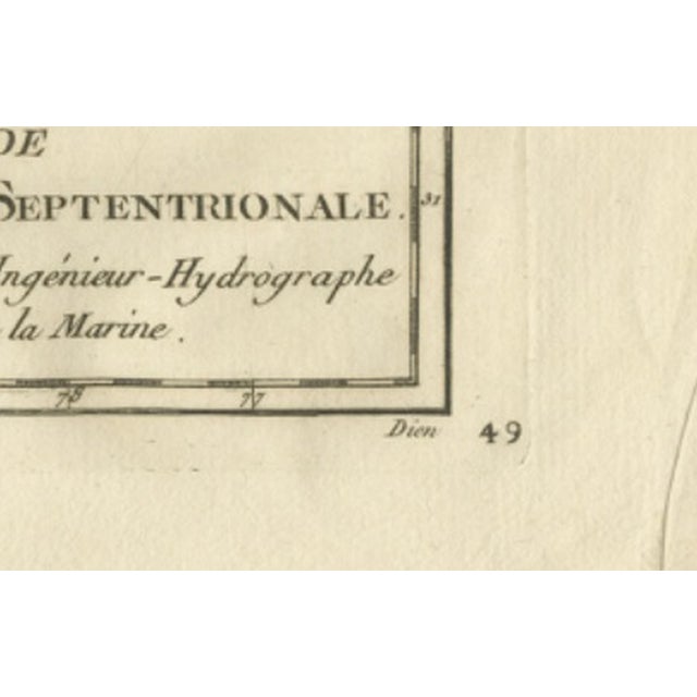Antique Map of Southern United States wuth Carolina & Georgia from Bonne, 1780 For Sale - Image 9 of 12