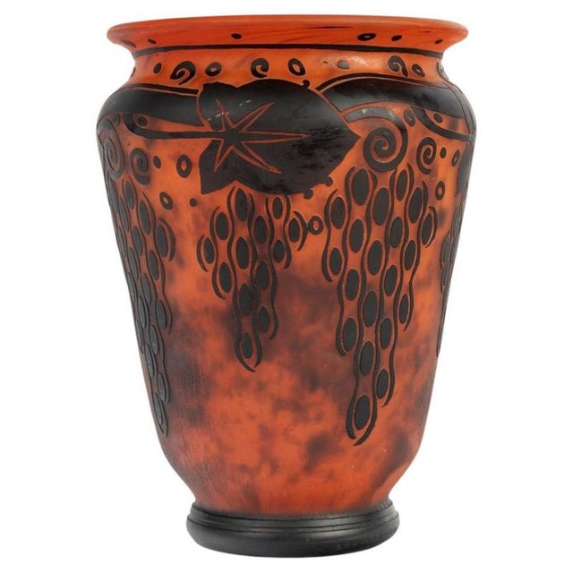 Glass Art Nouveau Glass Paste Vase by Daum Frères, 1920 For Sale - Image 7 of 7