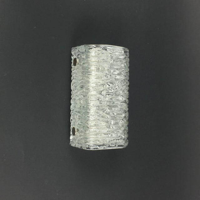 Stunning mid-century modern ice glass wall lamp from premium lighting manufacturer kaiser idell/kaiser leuchten (germany,...