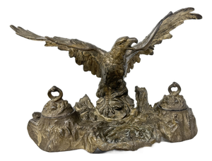 Vintage Bronze Inkwell, 1930s