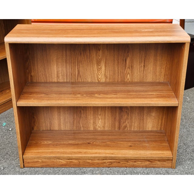 Pair Mid-Century Modern Walnut Veneer Low Bookcases For Sale In Washington DC - Image 6 of 12