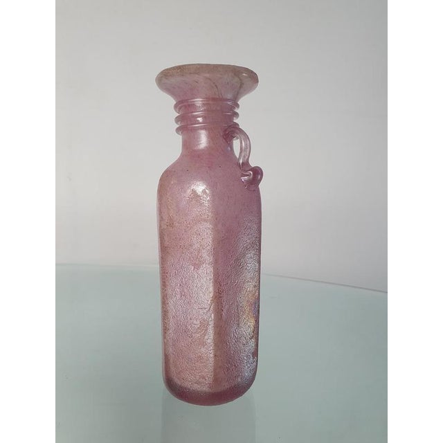 Pink Iridescent Scavo Murano Glass Vase by Archimede Seguso, 1950s For Sale - Image 3 of 9