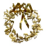 Mid 20th Century Large Dresden Petites Choses Brass All-Season Holidays Brass Wreath (Christmas, Halloween, Thanksgiving, Etc.) For Sale