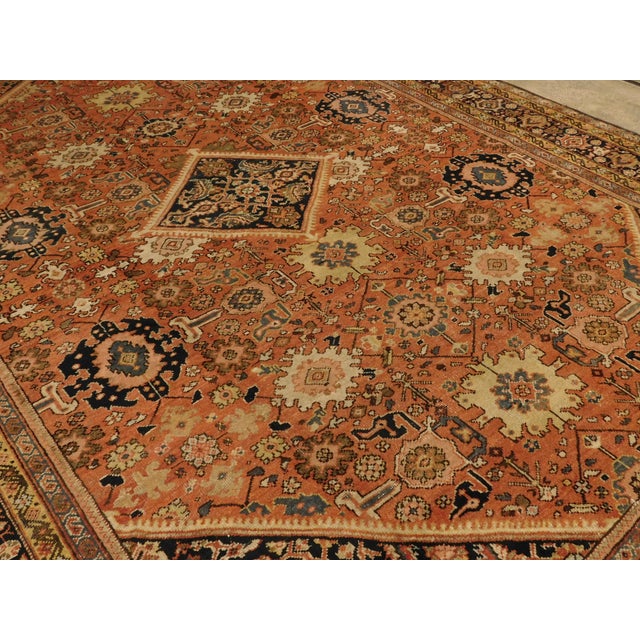 Genuine Hand Knotted Authentic Antique Persian Mahal Rug 12'x 8'10" For Sale - Image 16 of 18