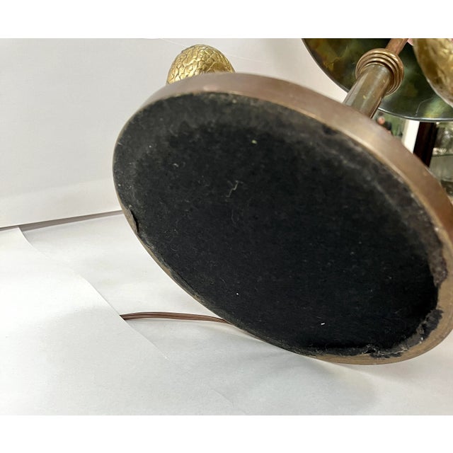 Vintage Chapman Brass Swan Candlestick Lamp With Tole Lampshade For Sale - Image 12 of 12