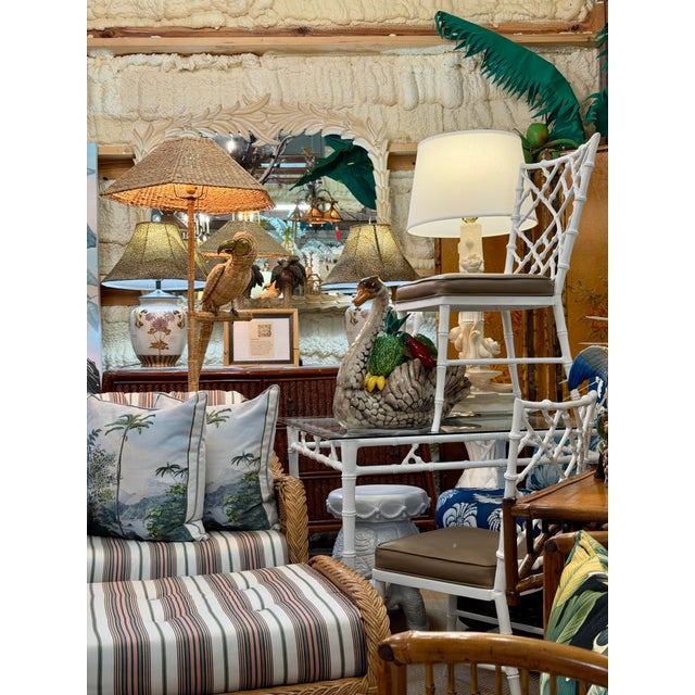 Vintage Monumental Sculptural Regency Italian Style Glazed Ceramic Swan Centerpiece For Sale - Image 12 of 12