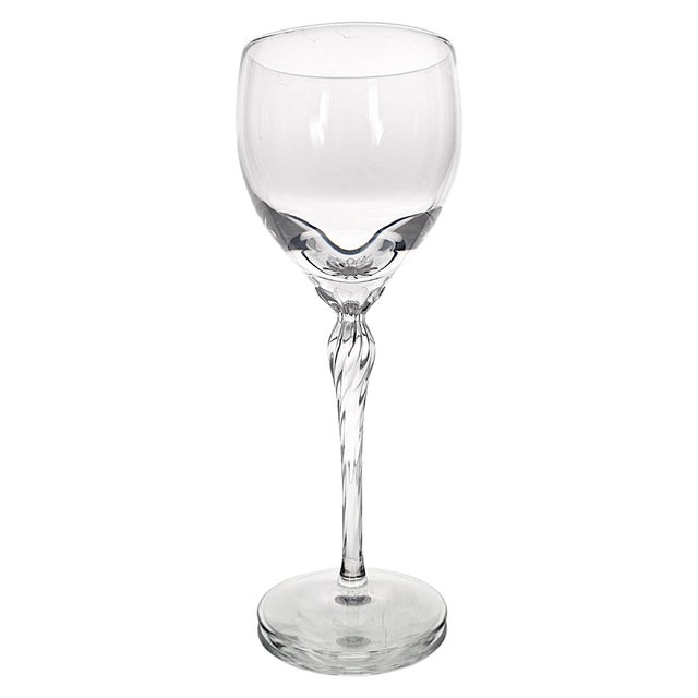 Glass Late 20th Century Lenox Aria Lead Crystal Wine Glasses Set of 7 For Sale - Image 7 of 8