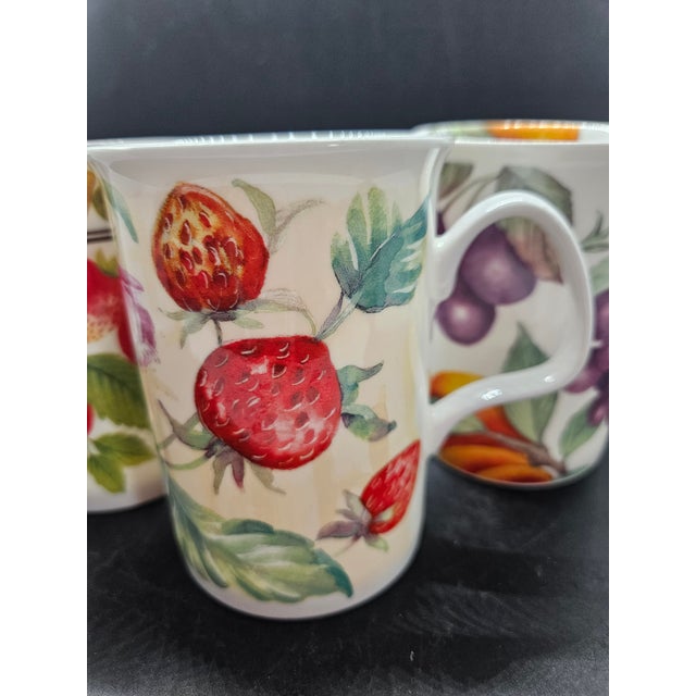 1990s Vintage Roy Kirkham Orchard Fine Bone China Mugs, Set of Three, Made in England For Sale - Image 5 of 8