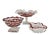 Mixed Mismatched Vintage Red Cranberry Cut to Clear Party Serving or Display Bowls - Set of 3 For Sale