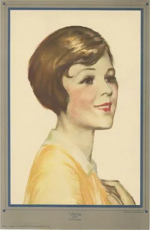 L. Fircsa, Art Deco Portrait of Vera, Lithograph, 1929