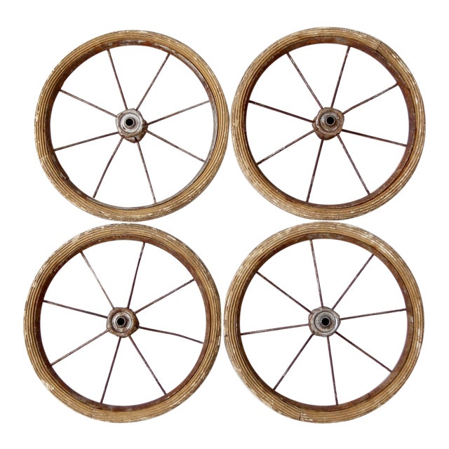 Vintage Doll Carriage Wheels Set of 4 Chairish