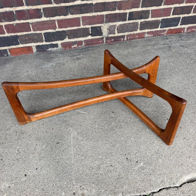 Adrian Pearsall for Craft Associates Curved Coffee Table Glass and Walnut For Sale - Image 11 of 12