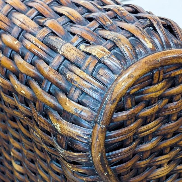 Ralph Lauren Woven Rattan Lounge Chair With White Cushions For Sale - Image 11 of 13