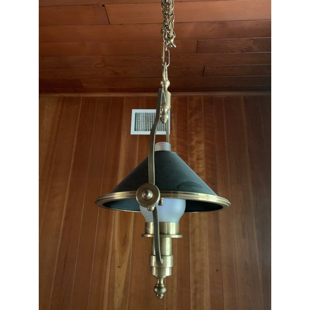 Traditional Solid Brass Train Station Pendant Lamp For Sale - Image 3 of 10