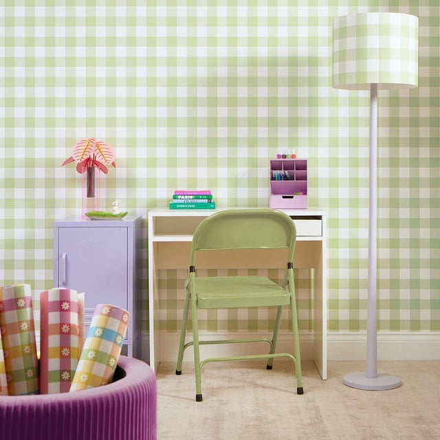 Picnic in the Park Wallpaper in Grass Green | Chairish