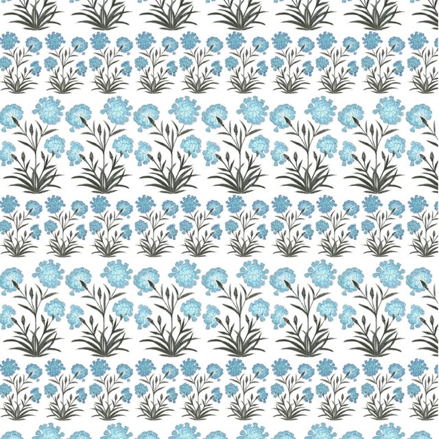 Vibrant floral design featuring a classic Indian flower motif. Printed in South Africa on oyster linen with rich tones of...