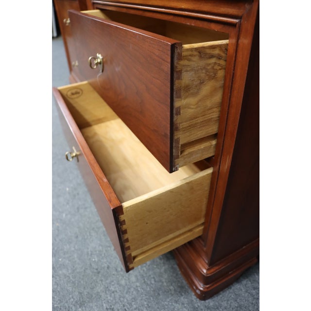 Brown Louis Philippe Style Cherry Nightstands by Stickley – Pair For Sale - Image 8 of 15