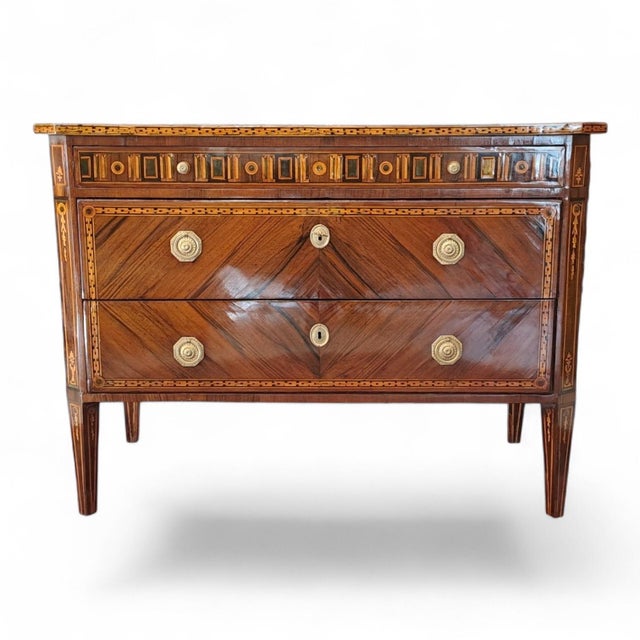 Louis XVI Inlaid Chest of Drawers in Walnut For Sale - Image 11 of 12