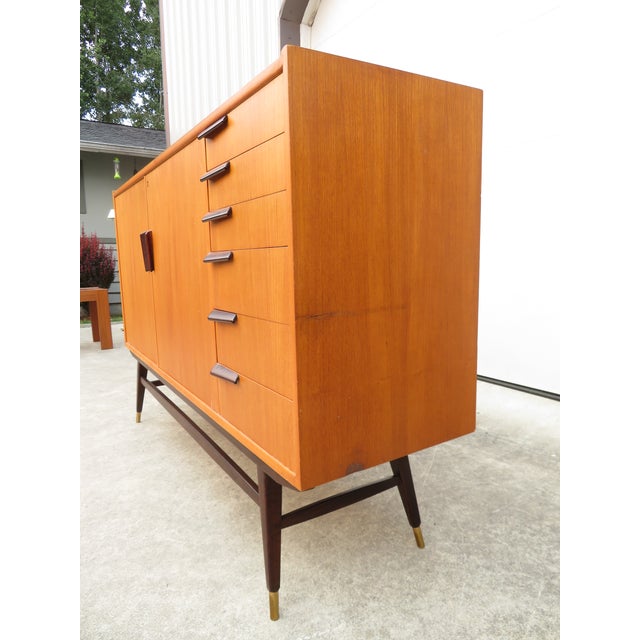 Mid-Century Modern VTG Mid Century Swedish Teak 6 Drawer Sideboard ~ Danish Modern Tv Stand Dresser For Sale - Image 3 of 18