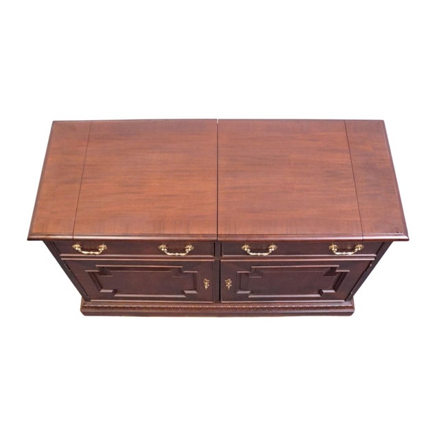 Century Furniture Solid Mahogany Traditional Style 72" Flip Top Server Buffet For Sale - Image 11 of 15
