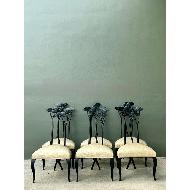 Vintage Christopher Guy Art Nouveau Style Dining Chairs - Set of 6 For Sale - Image 12 of 13