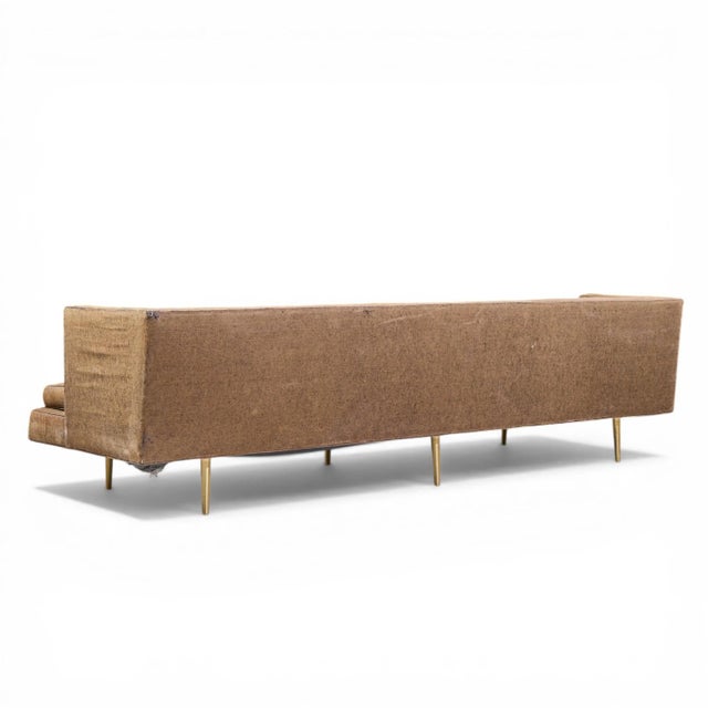 Mid 20th Century Edward Wormley for Dunbar Model 4907a Mid Century Brass Leg Sofa For Sale - Image 5 of 10