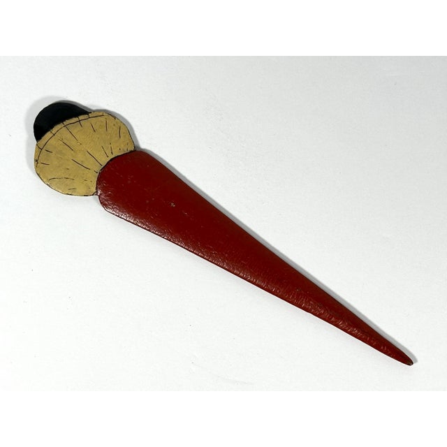 Early 20th Century Art Deco Pierrot Flapper Hand Painted Celluloid Letter Opener Bookmark For Sale - Image 5 of 9