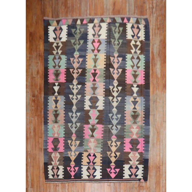 Tribal Turkish Kilim , 6'2'' X 10'2'' For Sale - Image 10 of 10