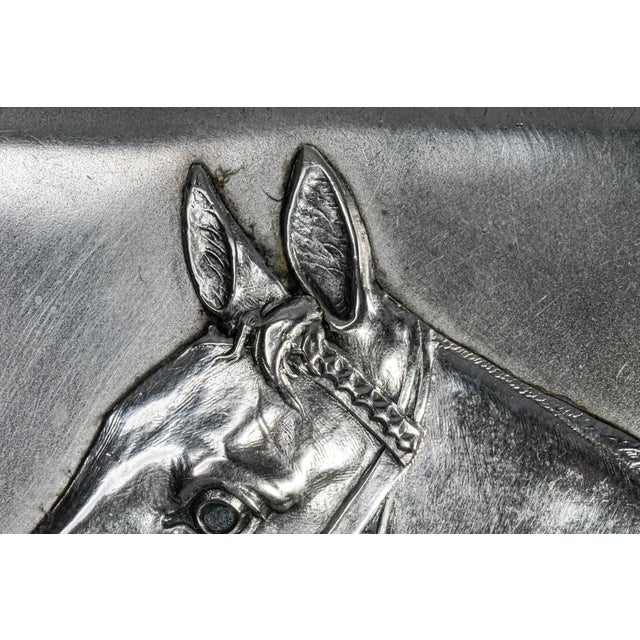 Art Deco Wonderful High Relief European 800 Antique Silver Horse Equestrian Cigarette Case Tobacciana For Sale - Image 3 of 16