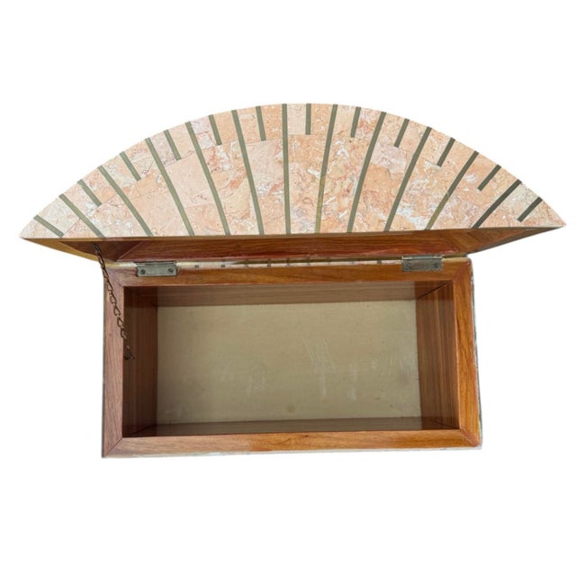 Late 20th Century Late 20th Century Maitland Smith Tessellated Pink Marble Domed Box For Sale - Image 5 of 8