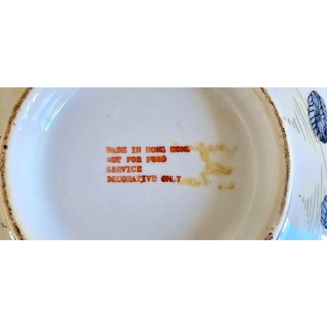 Mid-Century Chinoiserie Decorative Porcelain Centerpiece Bowl For Sale - Image 10 of 10