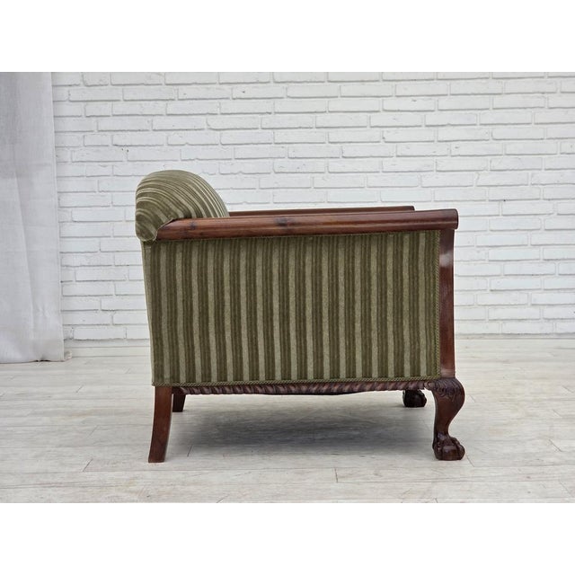1950s Danish Armchair in Furniture Velour and Teak Wood, 1950s For Sale - Image 5 of 15