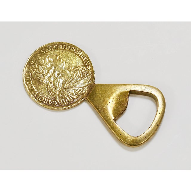 Maria Theresia Coin Bottle Opener in Brass attributed to Carl Auböck, Austria, 1950s For Sale - Image 12 of 14