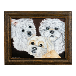 Ashley Beech Reid Framed Dog Portrait Painting