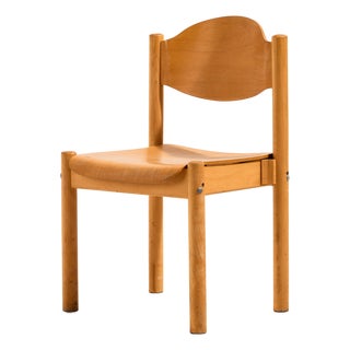 Stackable Oak Chair, 1970s For Sale