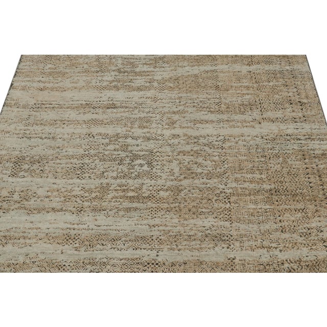 Abstract Rug & Kilim’s Abstract Runner Rug in Beige-Brown With Geometric Patterns For Sale - Image 3 of 7