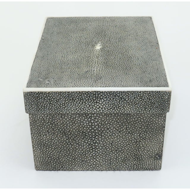 R & Y Augousti R & Y Augousti Shagreen Wood Lined Decorative French Box For Sale - Image 4 of 13