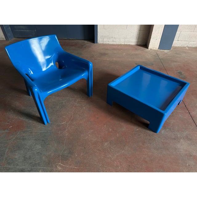 Plastic Blue Model Vicario Chair by Vico Magistretti for Artemide, 1970s For Sale - Image 7 of 9